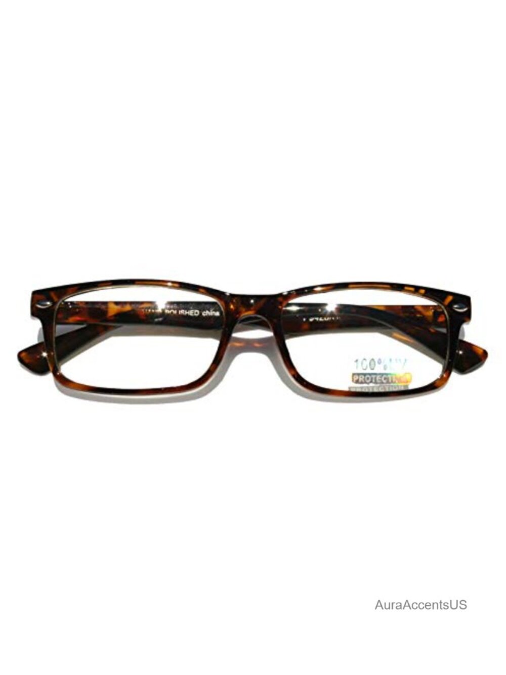 Rectangular Horned Rim Clear Lens Glasses